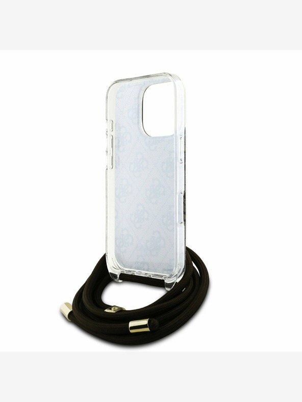 Guess Guess IML 4G Printed Crossbody Strap Back Cover για iPhone 16 Pro Brown (Packaging Damaged)