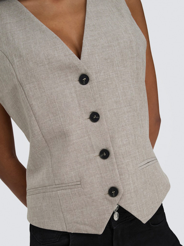 ONLY Καφέ γυναικείο γιλέκο ONLY