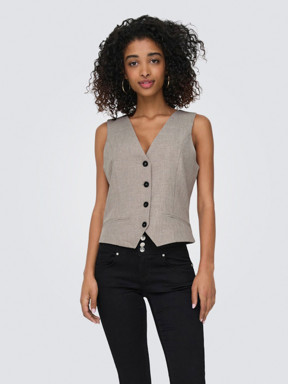 ONLY Καφέ γυναικείο γιλέκο ONLY