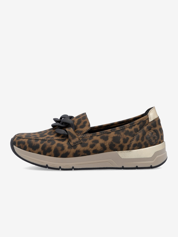 Rieker Γυναικεία παπούτσια Rieker με μαύρο και καφέ μοτίβο