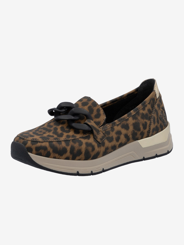 Rieker Γυναικεία παπούτσια Rieker με μαύρο και καφέ μοτίβο