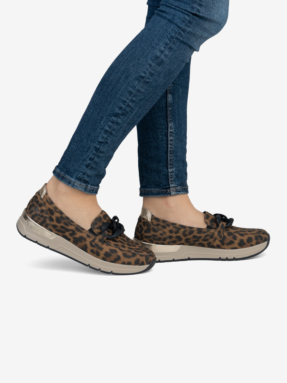 Rieker Γυναικεία παπούτσια Rieker με μαύρο και καφέ μοτίβο