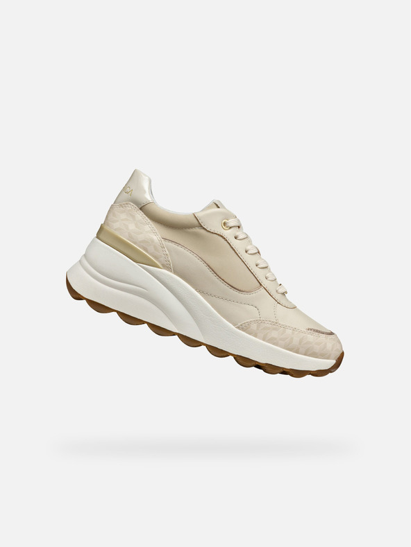 Geox Κρεμ γυναικεία αθλητικά παπούτσια Geox Spherica EC13