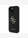 Guess Guess PU Grained 4G μεταλλικό λογότυπο κάλυμμα πλάτης για iPhone 15 μαύρο