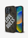 Guess Guess PU Leather 4G Big Love Logo MagSafe πίσω κάλυμμα για iPhone 16 Pro καφέ