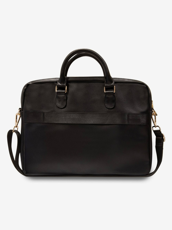 Guess Guess PU σαγρέ 4G μεταλλικό λογότυπο τσάντα σημειωματάριου 15/16" Μαύρο