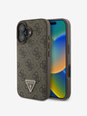 Guess Guess PU 4G Τρίγωνο με μεταλλικό λογότυπο για iPhone 16 Καφέ καφέ