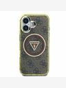 Guess Guess IML 4G Glitter και τριγωνικό λογότυπο MagSafe Back Cover για iPhone 16 Καφέ