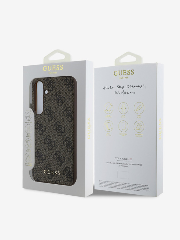 Guess Guess 4G γούρι πίσω κάλυμμα για Samsung Galaxy S24 FE καφέ