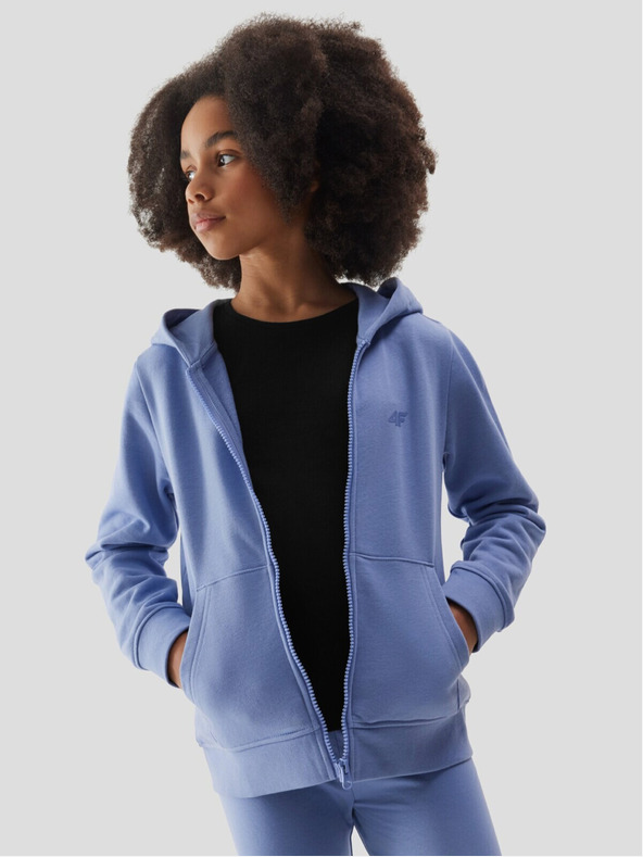 4F 4F Φούτερ με κουκούλα για κορίτσια - Σκούρο μπλε