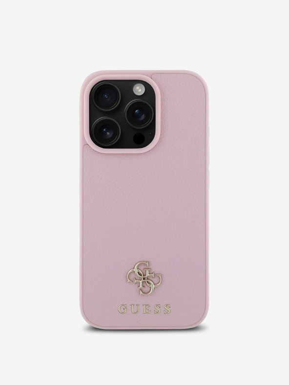 Guess Guess PU Grained 4G Μικρό μεταλλικό λογότυπο MagSafe Back Cover για iPhone 16 Pro Max Ροζ