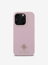 Guess Guess PU Grained 4G Μικρό μεταλλικό λογότυπο MagSafe Back Cover για iPhone 16 Pro Max Ροζ