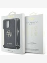 Guess Guess PU 4G Μεταλλικό λογότυπο Crossbody Strap πίσω κάλυμμα για iPhone 16 Μαύρο