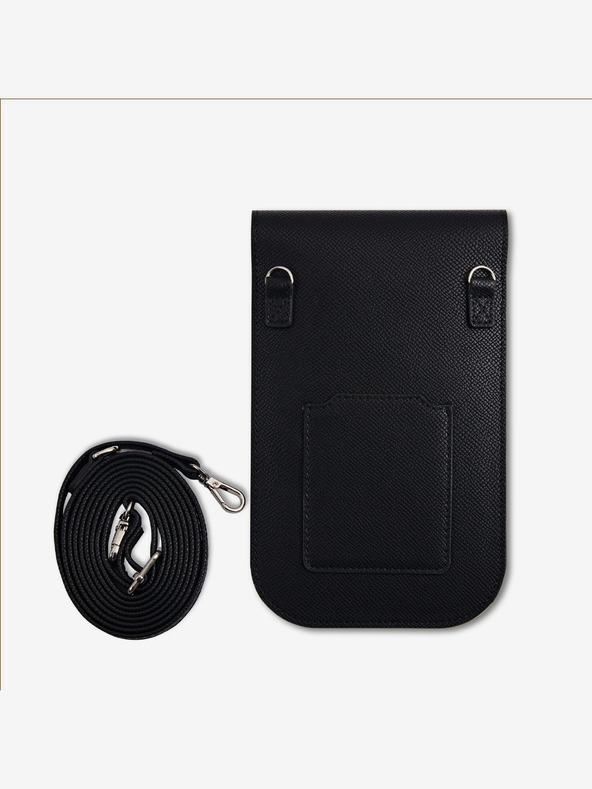 Guess Guess PU σαγρέ τριγωνική τσάντα τηλεφώνου με λογότυπο μαύρο