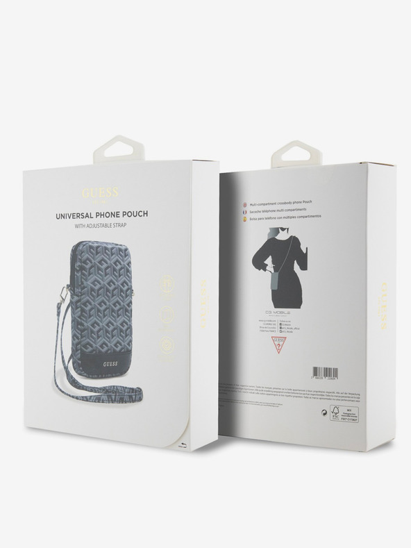 Guess Guess PU G Cube τσάντα τηλεφώνου με φερμουάρ Μαύρο