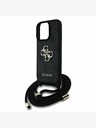 Guess Guess PU 4G Μεταλλικό λογότυπο Crossbody Strap Back Cover για iPhone 15 Pro Max Μαύρο