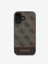Guess Guess PU 4G ριγέ κάλυμμα πλάτης για iPhone 16 καφέ