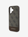 Guess Guess PU 4G ριγέ κάλυμμα πλάτης για iPhone 16 καφέ