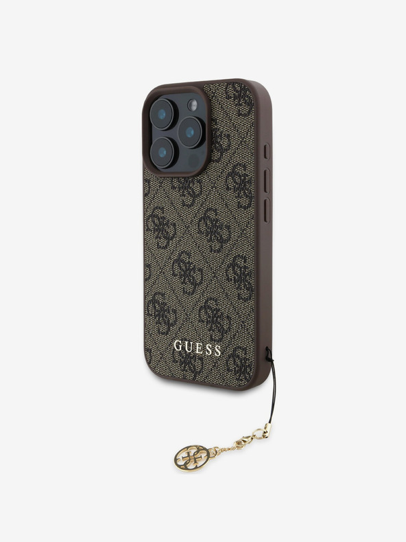 Guess Guess 4G Γούρι πίσω κάλυμμα για iPhone 16 Pro τόνος σε τόνο καφέ