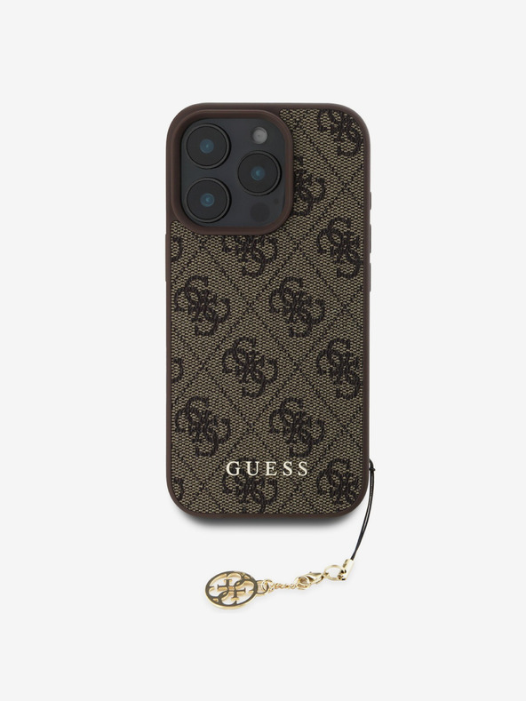 Guess Guess 4G Γούρι πίσω κάλυμμα για iPhone 16 Pro τόνος σε τόνο καφέ