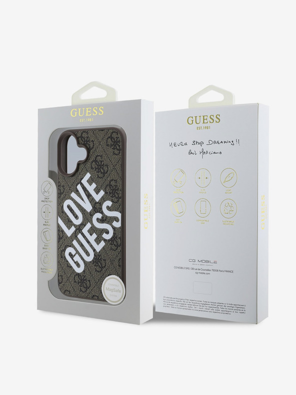 Guess Guess PU Leather 4G Big Love Logo MagSafe Back Cover για iPhone 16 Καφέ Guess PU Leather 4G Big Love Logo MagSafe Back Cover για iPhone 16 Καφέ