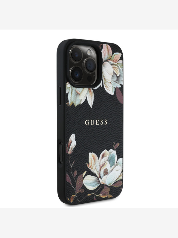 Guess Guess PU Grained Magnolia MagSafe Back Cover για iPhone 16 Pro Max Μαύρο