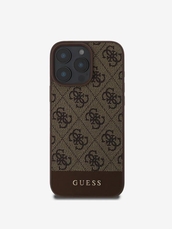 Guess Guess PU 4G Stripe πίσω κάλυμμα για iPhone 16 Pro καφέ