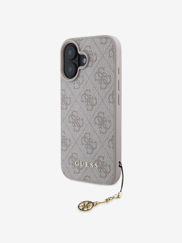 Guess Guess 4G Charm πίσω κάλυμμα για iPhone 16 τόνος σε τόνο ροζ