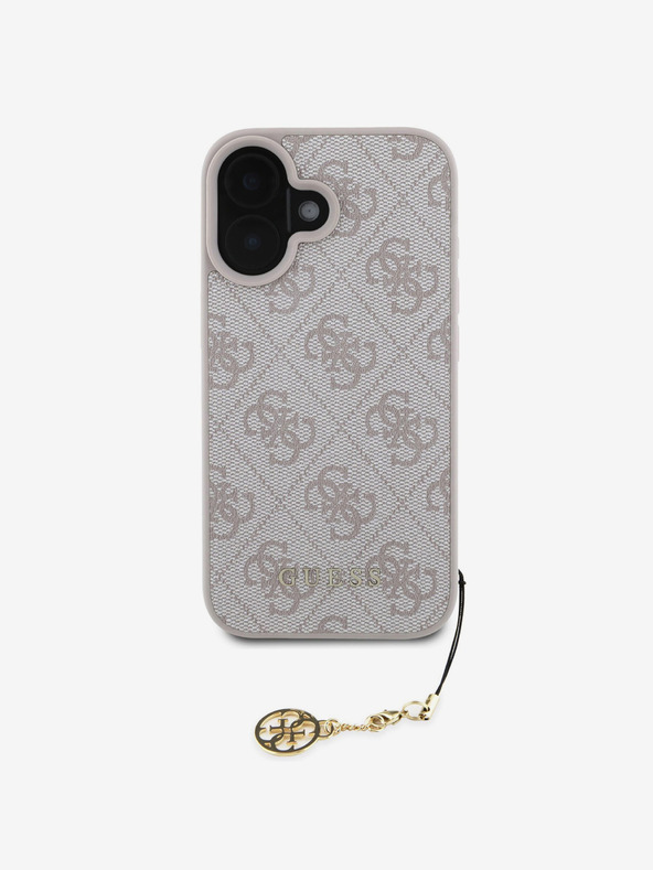 Guess Guess 4G Charm πίσω κάλυμμα για iPhone 16 τόνος σε τόνο ροζ