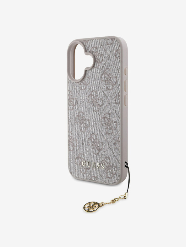 Guess Guess 4G Charm πίσω κάλυμμα για iPhone 16 τόνος σε τόνο ροζ