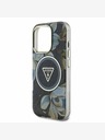 Guess Guess IML Glitter Magnolia και Triangle Logo MagSafe Back Cover για iPhone 16 Pro Μαύρο