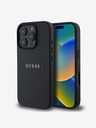Guess Guess PU σαγρέ κλασικό λογότυπο MagSafe πίσω κάλυμμα για iPhone 16 Pro Max Μαύρο
