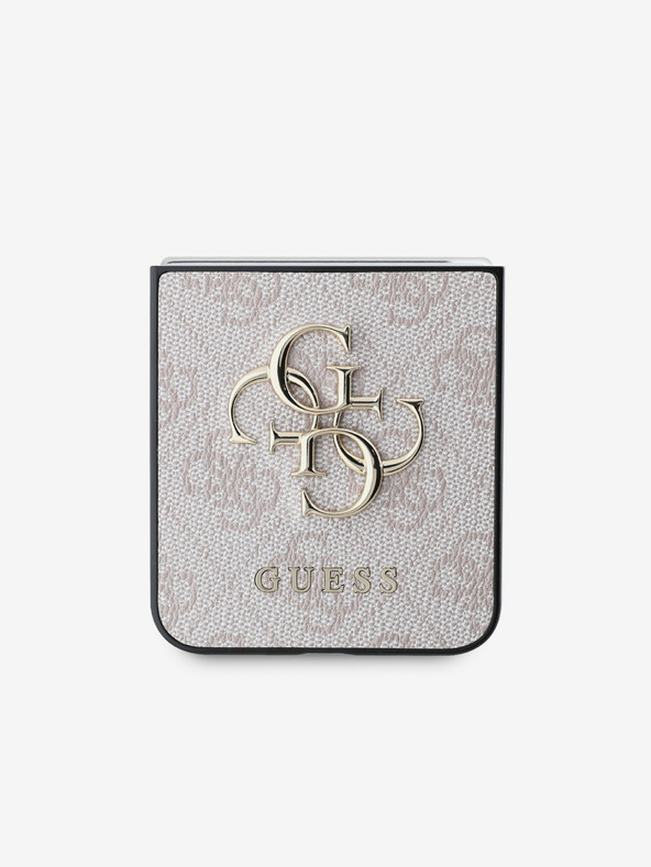 Guess PU 4G Metal Logo Zadní Kryt pro Samsung Galaxy Z Flip 6 Pink Zadní Kryt na telefon
