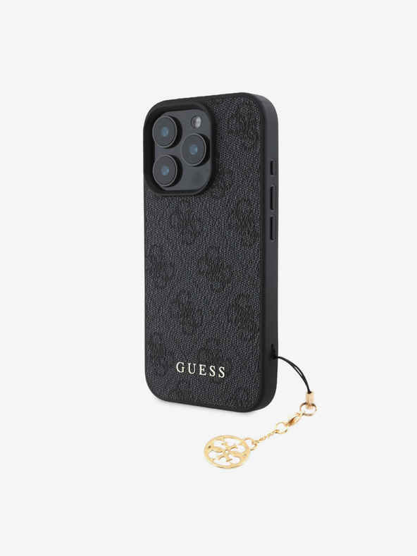 Guess Guess 4G Γούρι πίσω κάλυμμα για iPhone 16 Pro Τόνος σε τόνο Γκρι