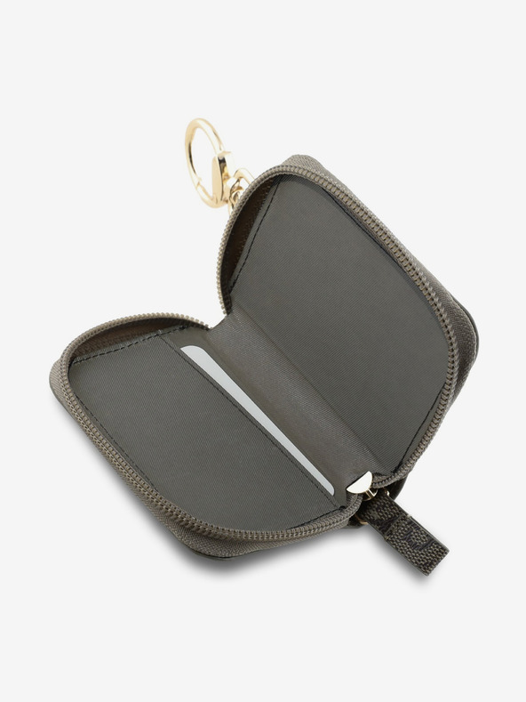 Guess Μπρελόκ με λογότυπο γραφής Guess PU 4G καφέ