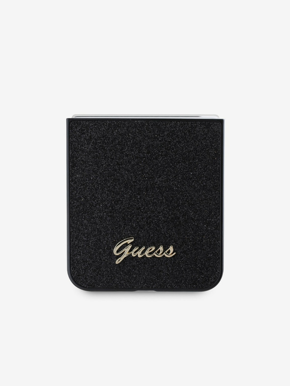 Guess Guess PC/TPU Glitter Flakes μεταλλικό λογότυπο πίσω κάλυμμα για Samsung Galaxy Z Flip 6 Μαύρο