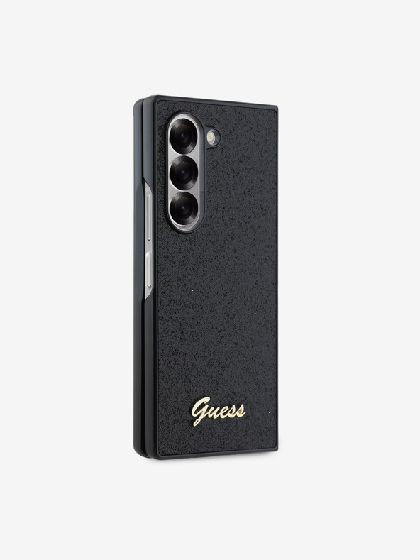 Guess Guess PC/TPU Glitter Flakes μεταλλικό λογότυπο πίσω κάλυμμα για Samsung Galaxy Z Fold 6 Μαύρο