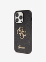 Guess Guess PU Fixed Glitter 4G Metal Logo Back Cover για iPhone 15 Pro Max Μαύρο