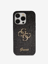 Guess Guess PU Fixed Glitter 4G Metal Logo Back Cover για iPhone 15 Pro Max Μαύρο