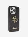 Guess Guess PU Fixed Glitter 4G Metal Logo Back Cover για iPhone 15 Pro Max Μαύρο