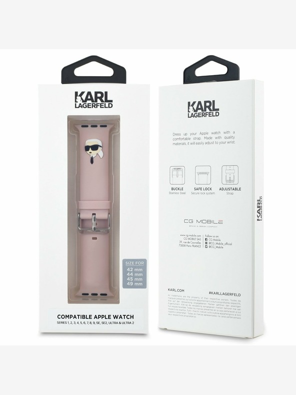 Karl Lagerfeld Λουράκι Karl Lagerfeld Karl Head NFT για Apple Watch 42/44/45/46/49 Ροζ