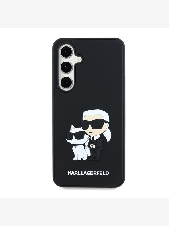 Karl Lagerfeld Karl Lagerfeld 3D καουτσούκ Karl και Choupette πίσω κάλυμμα για Samsung Galaxy S24 FE Μαύρο