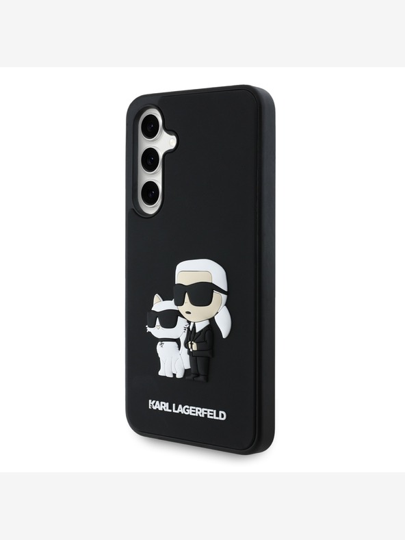 Karl Lagerfeld Karl Lagerfeld 3D καουτσούκ Karl και Choupette πίσω κάλυμμα για Samsung Galaxy S24 FE Μαύρο