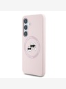 Karl Lagerfeld Karl Lagerfeld Υγρή σιλικόνη K&CH Heads MagSafe Back Cover για Samsung Galaxy S25+ Ροζ