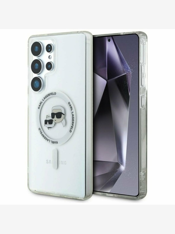 Karl Lagerfeld Karl Lagerfeld IML K&CH Heads MagSafe Back Cover για Samsung Galaxy S25 Ultra Transparent