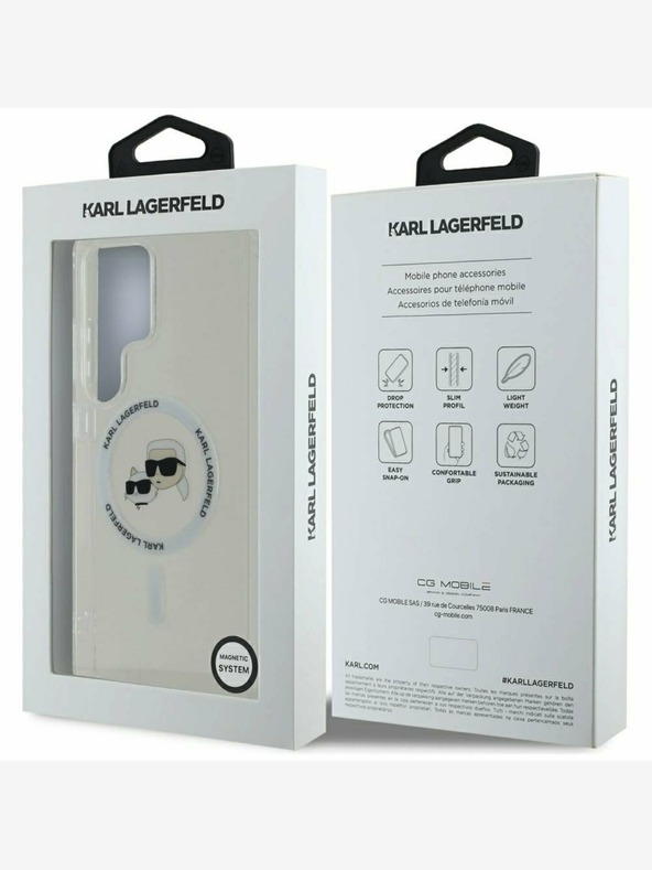 Karl Lagerfeld Karl Lagerfeld IML K&CH Heads MagSafe Back Cover για Samsung Galaxy S25 Ultra Transparent