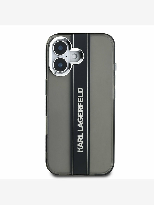 Karl Lagerfeld Karl Lagerfeld IML Stripe Logo πίσω κάλυμμα για iPhone 16 Μαύρο