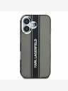 Karl Lagerfeld Karl Lagerfeld IML Stripe Logo πίσω κάλυμμα για iPhone 16 Μαύρο