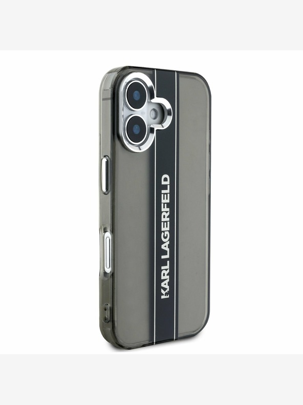 Karl Lagerfeld Karl Lagerfeld IML Stripe Logo πίσω κάλυμμα για iPhone 16 Μαύρο