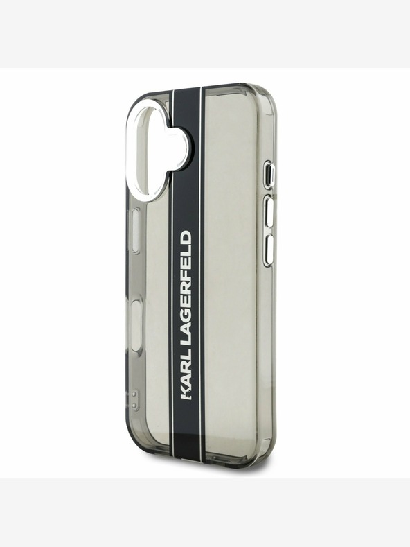 Karl Lagerfeld Karl Lagerfeld IML Stripe Logo πίσω κάλυμμα για iPhone 16 Μαύρο